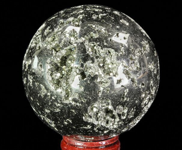 Polished Pyrite Sphere - Peru #65120